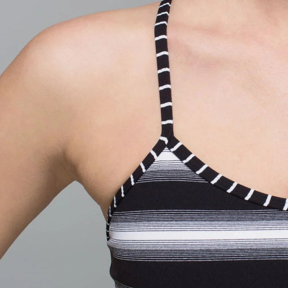 Lululemon Black White Power Y Tank Top Women's Size 6 - Picture 6 of 12